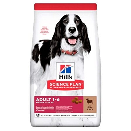 Hill’s Kuzu Etli-Pirinçli Orta Irk Yetişkin Kuru Köpek Maması 14 kg